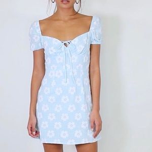 Princess Polly Shelly Mini Dress Light Blue Floral